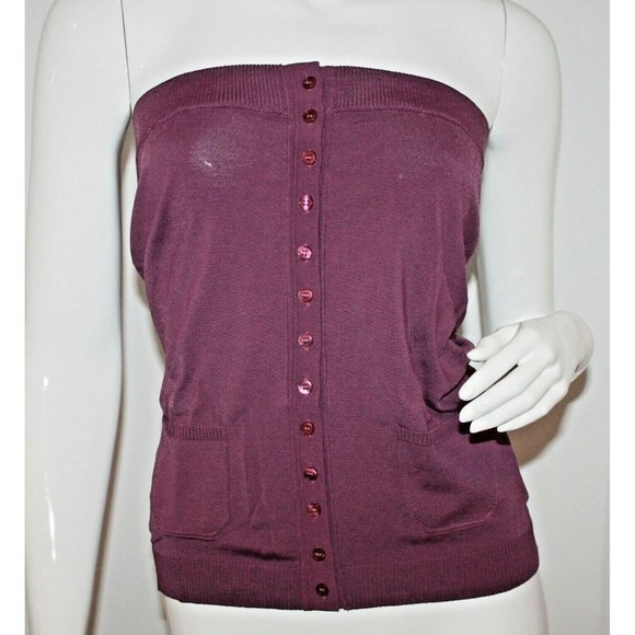 $140 HOSS Women's Intropia TUBE Shirt VIOLETA Button TOP ( L ) - Picture 1 of 2